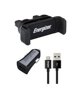 Kit Automóvel com Suporte de Telemóvel, Carregador de Isqueiro e Cabo Micro USB - Energizer