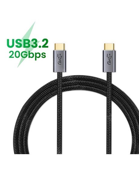 Cabo USB Tipo-C 3.2 de 20Gbps, em Nylon, de 0.5 metros - Goeik