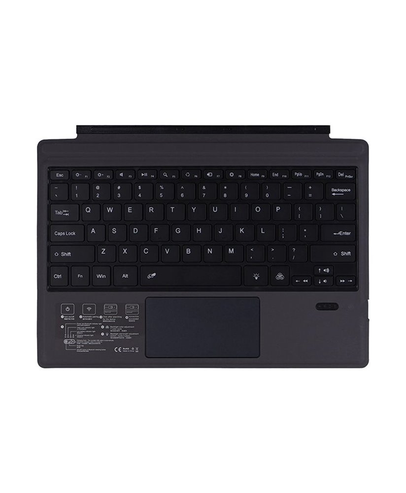 Capa Teclado Retroiluminada com Luz LED de 7 cores, Bluetooth, para Surface Pro 3, 4, 5, 6 e 7 - Preta – Goeik