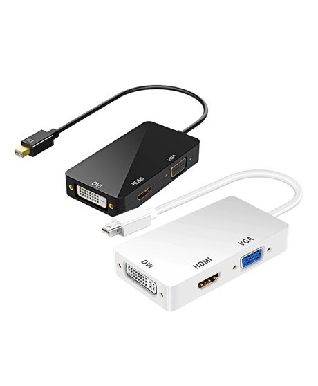 Cabo Adaptador Conversor Mini DisplayPort para HDMI, DVI e VGA - Branco - Goeik