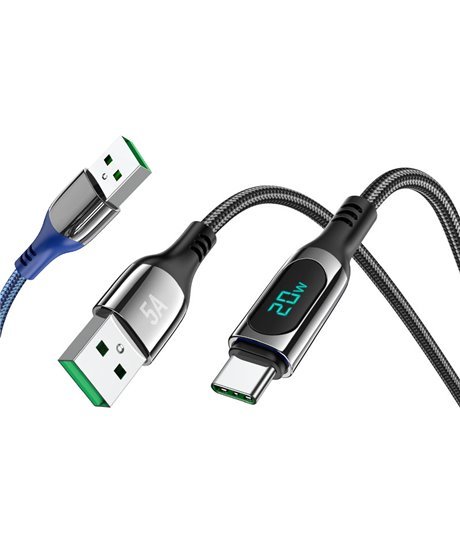 Cabo de Dados e Carregamento USB para Tipo-C, Hoco S51 5A Extreme - Azul