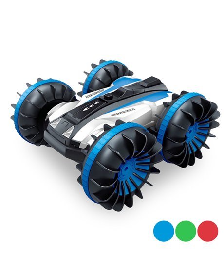 Carro Telecomandado RC XL, 360º, Anfíbio (Terra/Neve/Água), com Controlo Remoto, Waterproof, Tração 4WD, Azul - Goeik