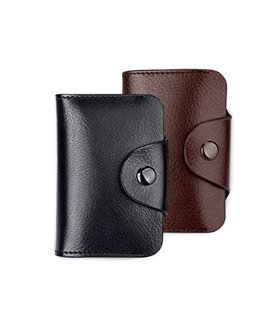 Carteira para 12 cartões com Mola em Pele Genuína - Castanha - Beraghini - Goeik