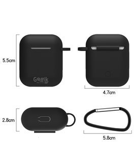 Estojo de Proteção com 6 funções para Auriculares Airpods e Earbuds TWS com Proteção em Silicone Antiderrapante Azul - Goeik