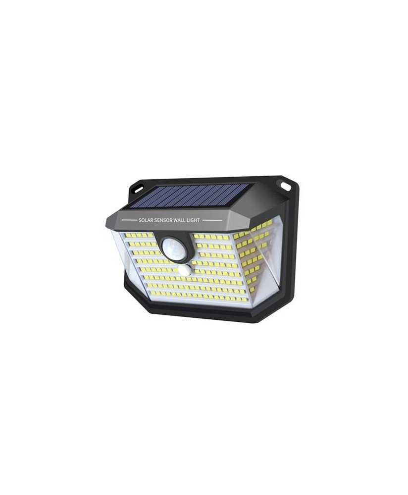 Candeeiro / Lâmpada de Parede LED Solar com Sensor de Movimento e 3 Faces de Iluminação, 6500K, 150Lm - Elbat