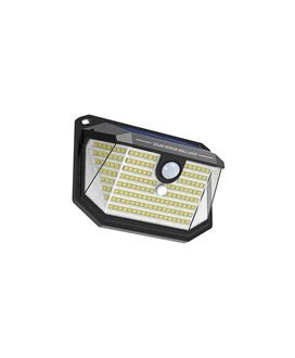 Candeeiro / Lâmpada de Parede LED Solar com Sensor de Movimento e 3 Faces de Iluminação, 6500K, 150Lm - Elbat