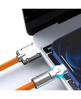 Cabo Adaptador USB Para Lightning, de 1.5m, Com Rotação De 180º, Laranja - Goeik