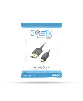 Cabo Adaptador de 2 metros, Micro HDMI para HDMI, Preto - Goeik