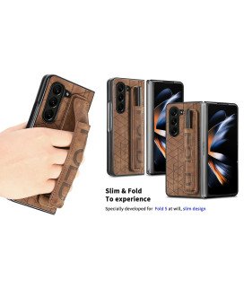 Capa em Couro para Samsung Z Fold 5, com Ranhura para Caneta - Goeik