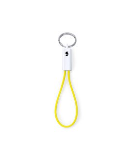 Porta-chaves com cabo Micro USB - Amarelo - Sogima