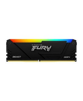 Memória RAM Kingston 16GB DDR4, CL16, 3200Mhz, 2Rx8, Fury Beast com Iluminação RGB