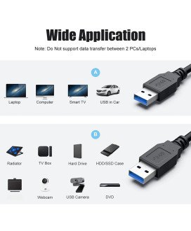 Cabo Extensor USB 3.0 para USB 3.0, Preto - Goeik