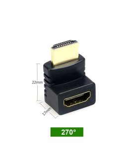 Adaptador HDMI Macho para HDMI Fêmea, de 270º - Goeik