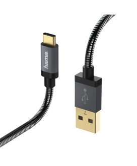 Cabo Adaptador USB para Tipo-C, metalizado, de 1.5m - Hama