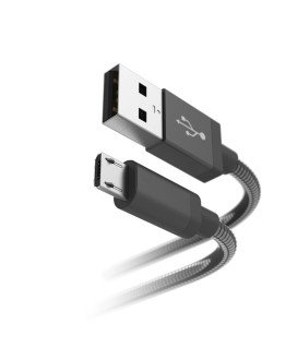 Cabo Adaptador USB para Micro USB, de Metal, com 1.5m - Preto - Hama