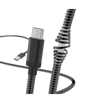 Cabo Adaptador USB para Micro USB, de Metal, com 1.5m - Preto - Hama