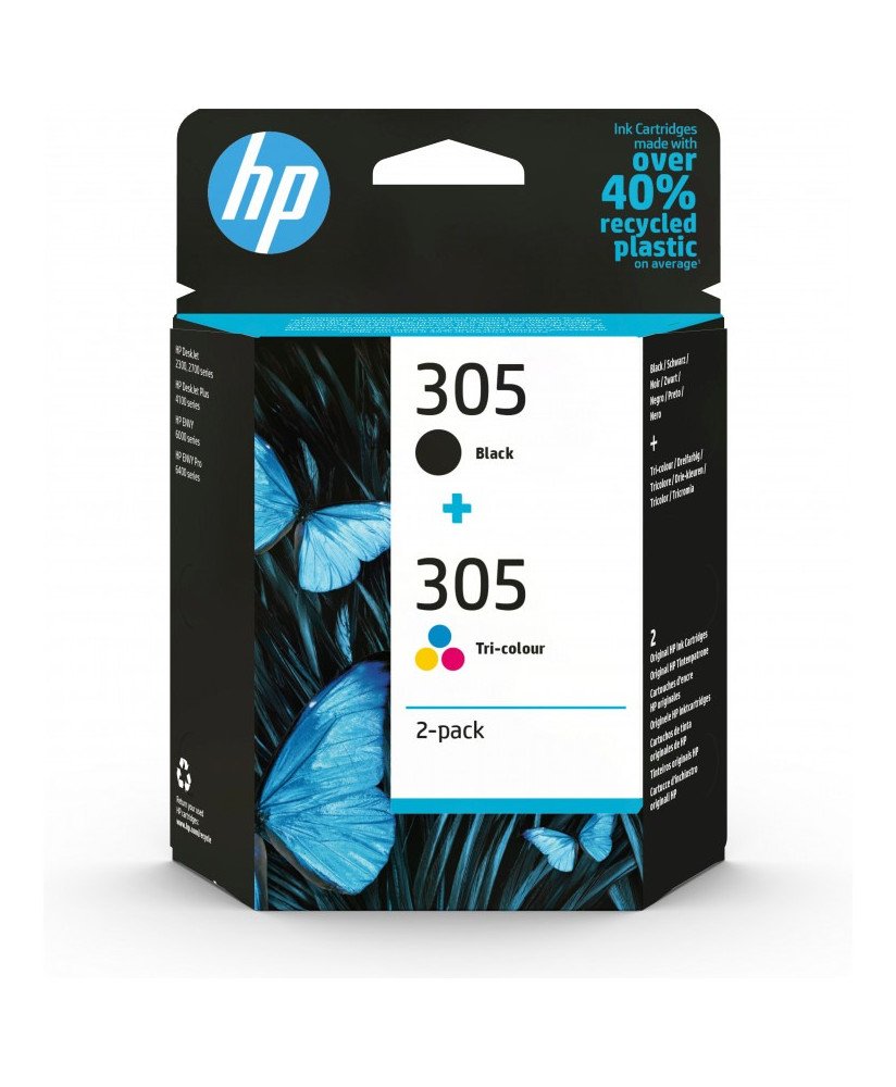 Tinteiro HP 305 Multipack, Preto e Tricolor - Original - HP