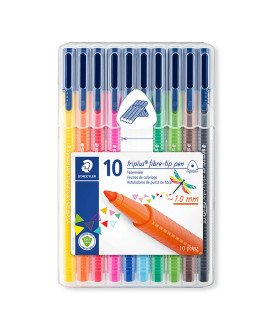 Marcadores de Feltro Triplus 323, Embalagem de 10 Cores - Staedtler