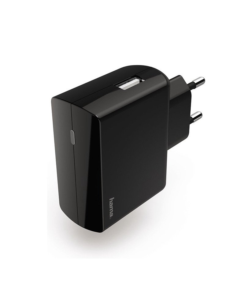 Carregador de Parede de 2.4A, com 1* USB - Preto - Hama