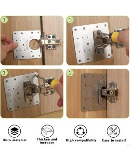 Placas de Reparação de Dobradiças, com Kit de Parafusos - 2 unidades - Goeik