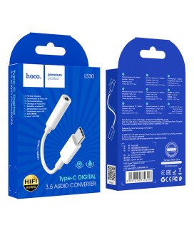 Cabo Adaptador de Áudio LS30 Tipo-C para 3,5mm - Branco - Hoco
