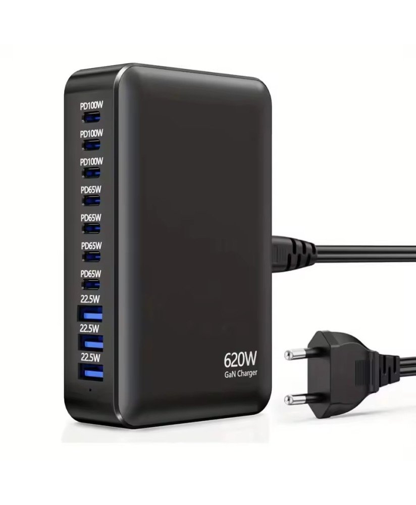Estação de carregamento, Powerbank, de 620W, com 7 portas USB Tipo-C e 3 portas USB - Goeik