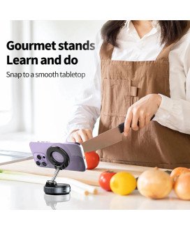 Suporte de telemóvel magnético de ventosa, a vácuo, com rotação até 360º e design circular - Goeik