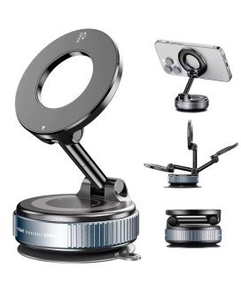 Suporte de telemóvel magnético de ventosa, a vácuo, com rotação até 360º e design circular - Goeik