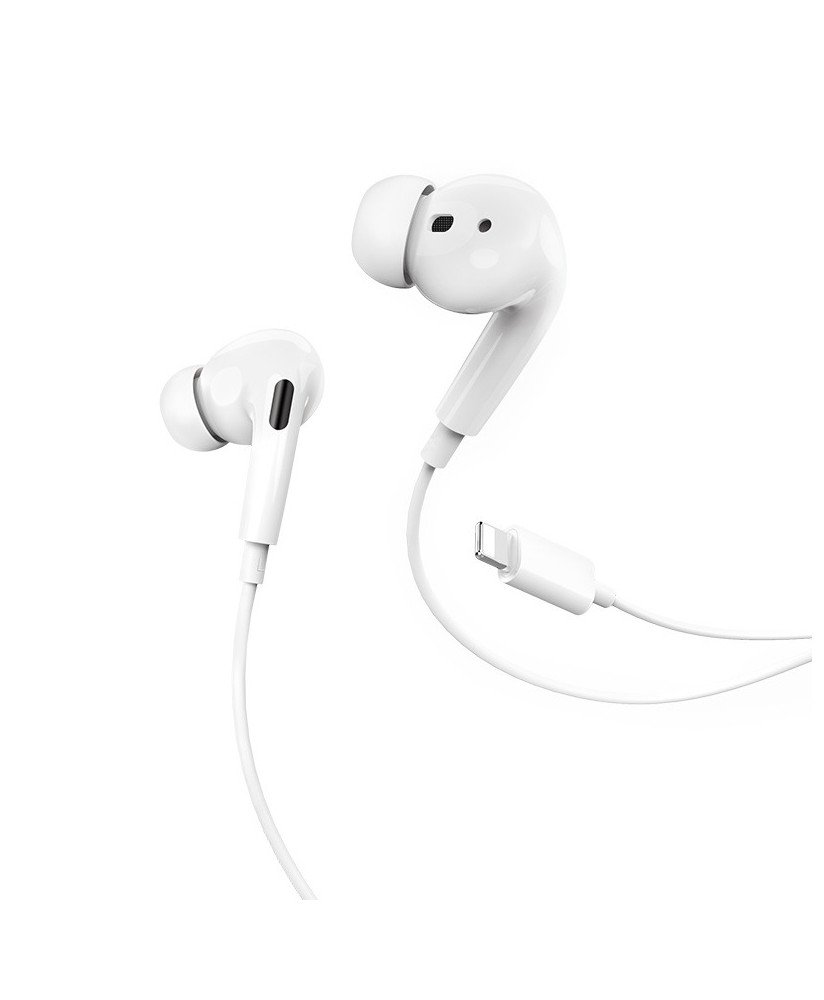Auscultadores Hoco M1 Max Crystal para Cabo Lightning com Microfone - Branco