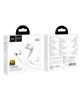 Auscultadores Hoco M1 Max Crystal para Cabo Lightning com Microfone - Branco